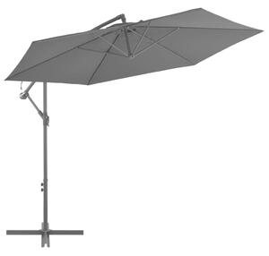 Frihängande parasoll med aluminiumstång 300 cm antracit