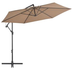 Frihängande parasoll med aluminiumstång 300 cm taupe