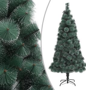 Plastgran med LED och julgranskulor grön 150 cm PVC&PE