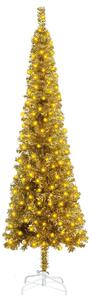 Smal plastgran med LED guld 120 cm