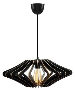 Ljuskrona med textilsladd 1xE27/60W/230V svart diameter 47 cm