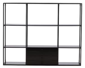 VENTURE DESIGN Amaraillo bokhylla, m. 4 lådor - svart MDF och svart stål