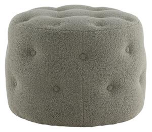 VENTURE DESIGN Benjamin sittpuff, rund - grått teddytyg