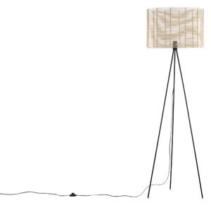 VENTURE DESIGN Fence golvlampa - naturrotting och svart stål