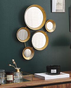 Set av 5 Speglar Guld Metallram 65 x 39 cm Glamour Vardagsrum Sovrum Vägg Hängd Beliani