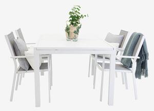 Venture Home - Matgrupp Marbella med 4st stolar Copacabana - Vit - Matbord utomhus - Från Homeroom