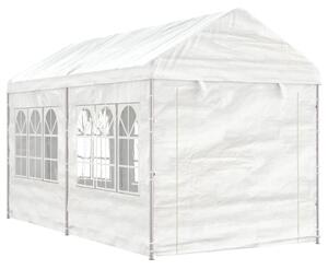 Paviljong med tak vit 4,46x2,28x2,69 m polyeten