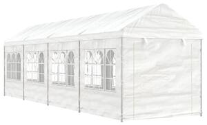 Paviljong med tak vit 8,92x2,28x2,69 m polyeten