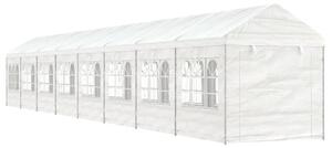 Paviljong med tak vit 17,84x2,28x2,69 m polyeten