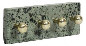 Nordal - Necklace rack w/knobs, dark green marble