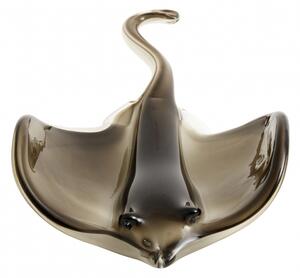 Nordal - Glass deco ray fish, brown/grey