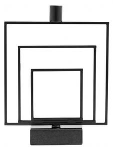 Nordal - SQUARE c/holder, marble, large, black