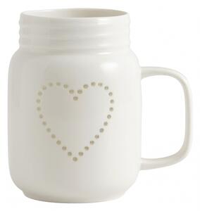 Nordal - Heart mug/candleholder, white