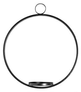 Nordal - Circle candle holder hanging, black