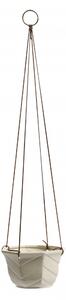 Nordal - POT for hanging, beige w. leather string