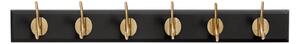 Nordal - EDGY coat rack, 6 hooks, matt black