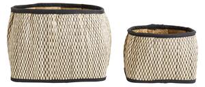 Nordal - Square basket s/2, natural/black