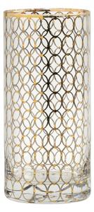 Nordal - CIRCLE tall glass w. gold pattern