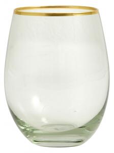 Nordal - GREENA drinking glass w. gold rim