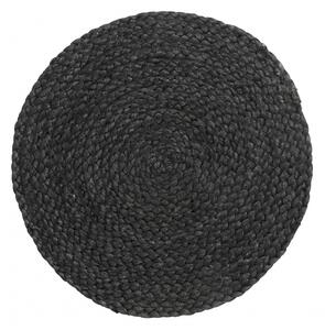 Nordal - Placemat, round, black, jute