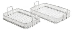 Nordal - Bamboo tray, s/2, square, white