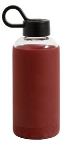 Nordal - Glass bottle w. silicone sleeve, darkred