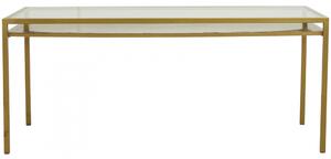 Nordal - ETNE dinner table, golden w/clear glass