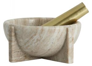 Nordal - ROCOTO mortar w/pestle, brown marble