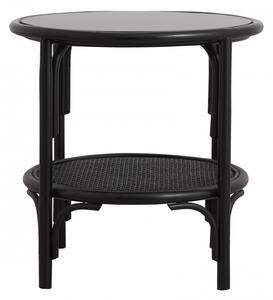 Nordal - KASAI coffee table, black w/wickerwork