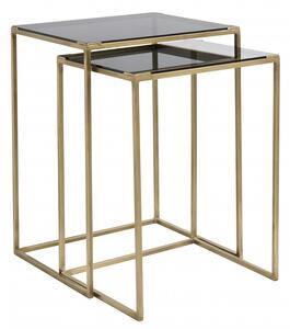 Nordal - CONCEPT side tables, 2 in1, brass, black