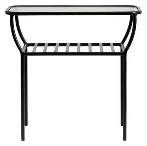 Nordal - CHIC side table, black, w/glass, bars