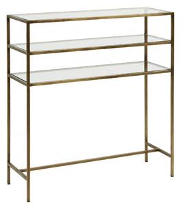 Nordal - ICON hall table, glass shelves, golden