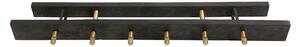 Nordal - Coat rack, dark wood w/brass hangers