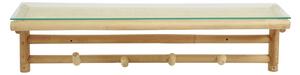 Nordal - BALI rattan shelf w/4 hooks, top glass