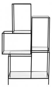 Nordal - Rack with glass shelves, black