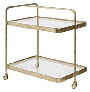 Nordal - TROLLEY, brass, glass, 3 wheels