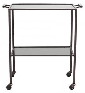 Nordal - TONE trolley w/2 shelves, black glass