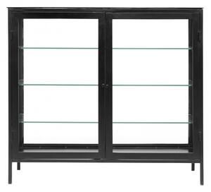 Nordal - MONDO buffet, black w/glass back