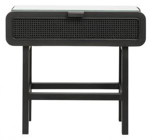 Nordal - MERGE console, black w/rattan