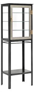 Nordal - Glass cabinet w/free space, iron, grey