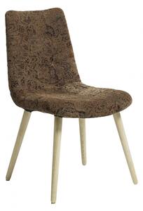 Nordal - Dinner chair, flower pattern,light brown