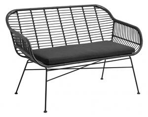 Nordal - Garden bench w. cushion, black