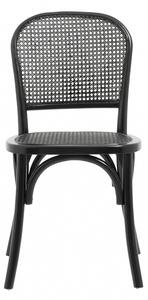 Nordal - WICKY chair w. wickerwork, black/black