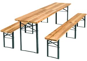 TecTake GmbH 402189 bord- och bänkset, 3-delad, hopfällbar - brun