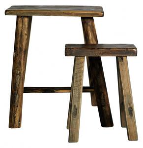 Nordal - ROUGH stool, s/2, wooden