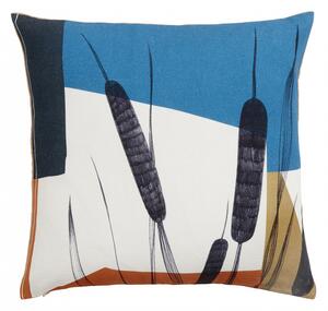 Nordal - Cushion cover, bulrush, blue/terracotta