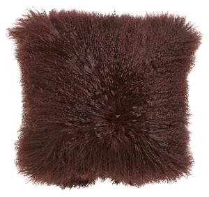 Nordal - Lamb fur cushion cover, wine red