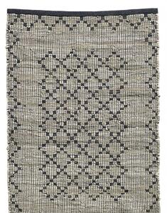 Nordal - CHINDI woven rug, leather/cotton