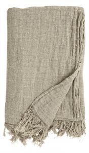 Nordal - ALULA bed cover w/fringes, linen,natural