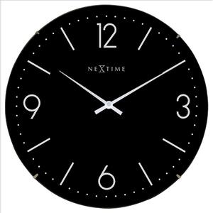 NeXtime - Väggklocka - Basic Dome, Svart/Glas